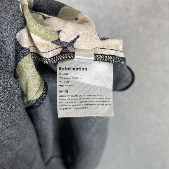 Reformation Black Floral Saldana Midi Sundress in Kiara Size 8 - Picture 11 of 11